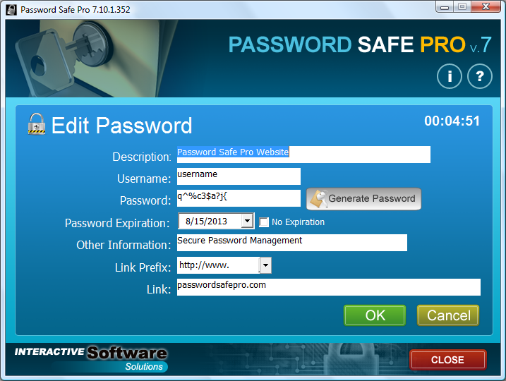 Password Safe Pro - Edit Password