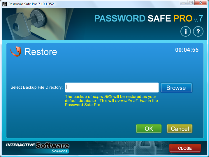 Password Safe Pro - Restore